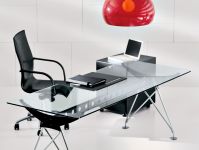 HT501 Hi-Tech Glass Top Office Desk