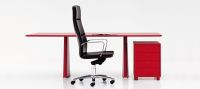 L300 Red Leather Office Desk