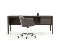 L101 Leather Desk with Drawer Box