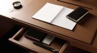 L200 Light Brown Leather Desk