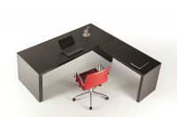 L201 Dark Grey Leather Desk