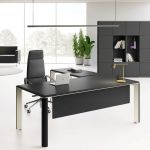 B306 Black Desk with Modesty Panel