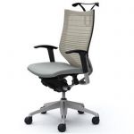 OKAMURA CP White Gradated mesh Light Grey seat Chair