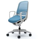 OKAMURA LUCE White Frame Chair | Aqua Blue, Lime Green, White, Black, Medium Blue, Mango Yellow, Beige, Dark Brown, Red