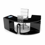 Designer Computer Desk | Black, White, Blue