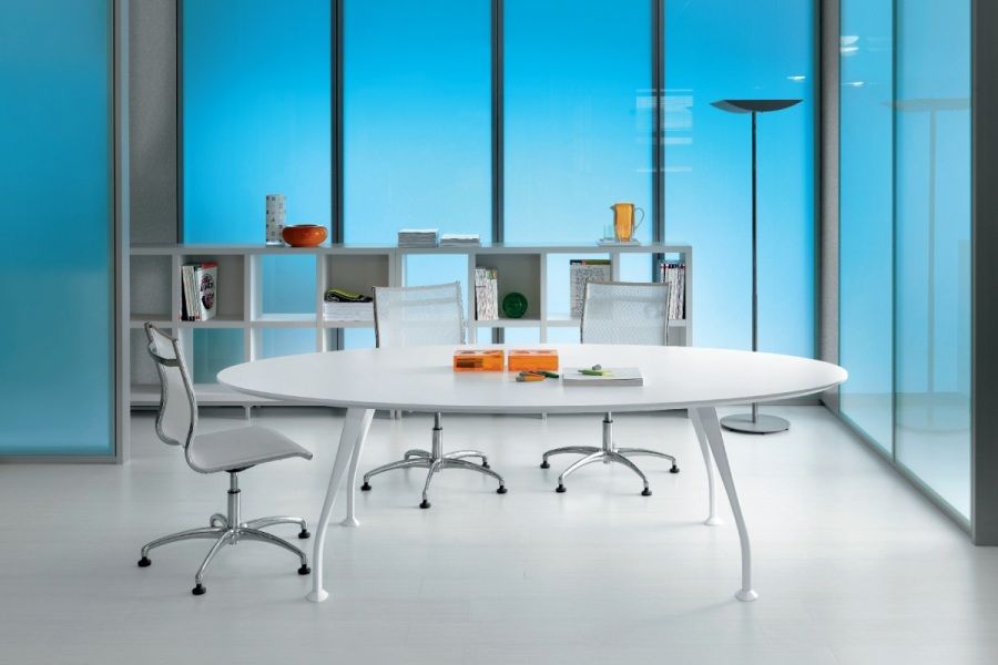 White Oval Conference Tables